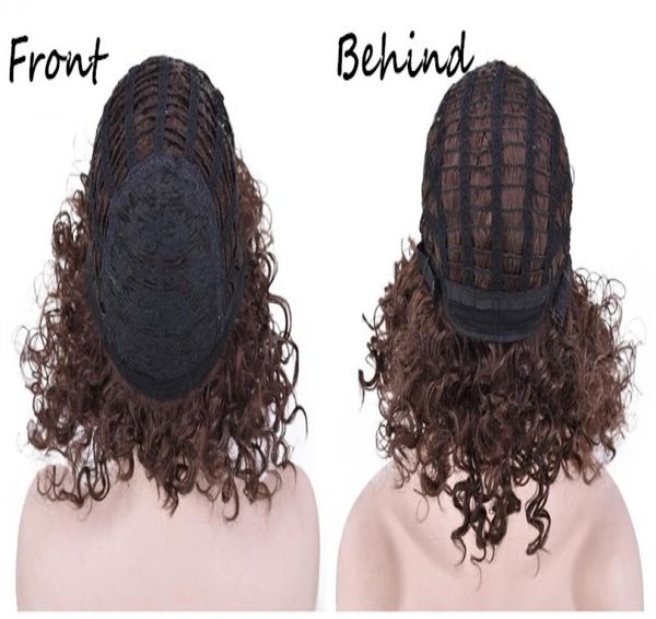 

ombre color synthetic wig kinky curly micro braid wig african american braided wigs brazilian hair wigs 18inch short curly synthet8202234, Black