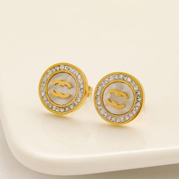 

brand designer womens charm earrings springtime 18k gold earrings women gift love stud earrings stainless steel classic design family gift j, Golden