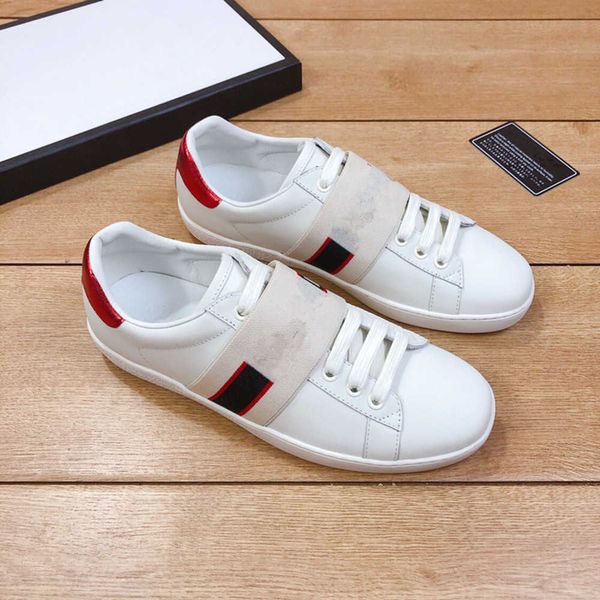 

embroidery sneakers casual shoes ggity quality bee chaussures leather ace men stripes sports women trainers fashion luxurys designers flats, Black