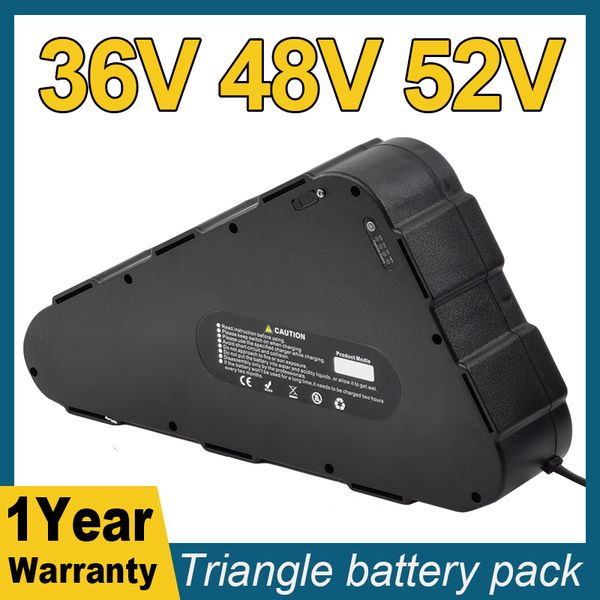 

18650 cell 48v ebike battery 52v triangle battery 17.5ah 20ah 24ah 24ah 27.5ah huge capacity 1000w 1500w 2000w super powerful bafang motor