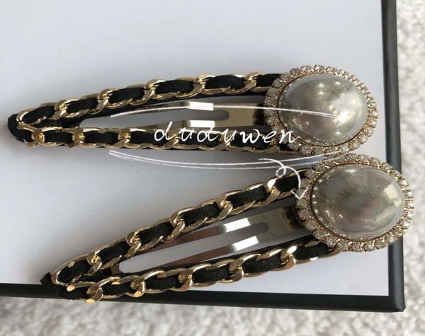 

9x25cm fashion hair clips pretty gray pearls 2c symbol hairpin including parper cards6991653, Golden;silver
