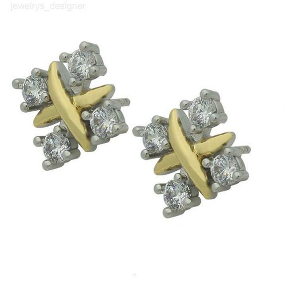 

designer earring womens four leaf flower earrings studs designer jewelry large and small drill studs color gold silver full brand as wedding, Golden;silver