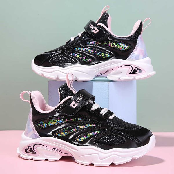 

athletic outdoor children shoes girls platform sneakers kids pu leather tennis shoes comfortable designer sports running casual sneakers for, Black