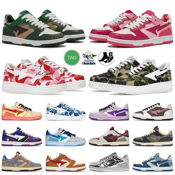 

bapestas abc camo fashion casual shoes bapestars stas sk8 triple pink purple light blue beige black patent leather vintage brown wheat red d