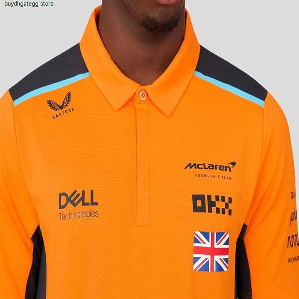 

sl9b hnog men's polo shirt 23 new f1 formula one racing team the mclaren lando norris short sleeve men leisure quick-drying in summer, White;black
