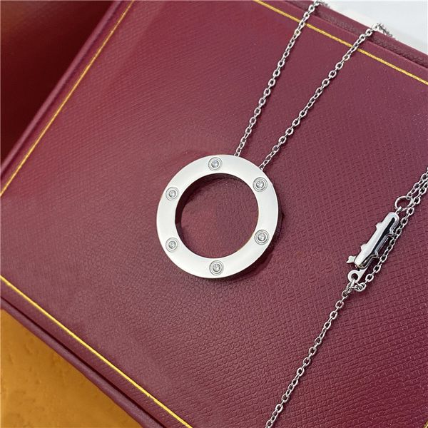 

custom jewelry gold love necklace crystal pendant for women circle handbag design diamond bride wedding daily gifts fashion silver chain des
