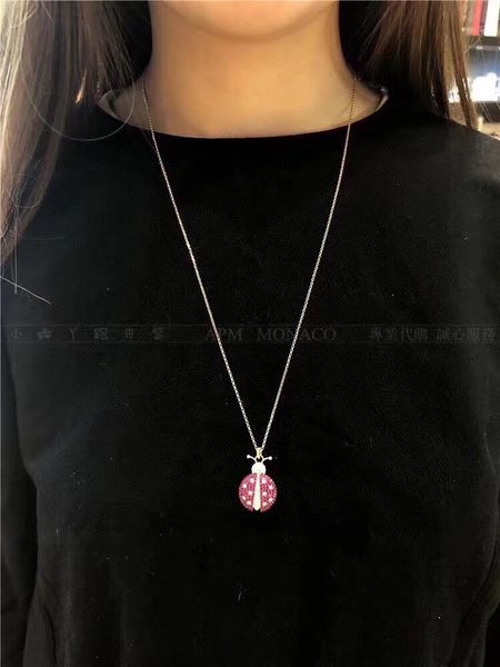 

ap m lucky spring ladybug necklace designer new in luxury fine jewelry for womens pendant k gold love heart saturn planet clover pearl sterl, Silver