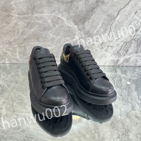 

2023 new luxury casual shoes women travel leather lace-up fashion lady flat designer running trainers letters woman shoe platform men gym sn, Black