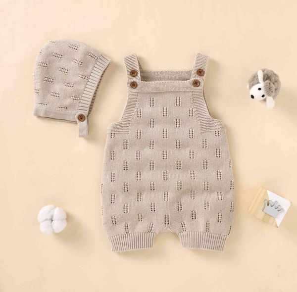 

newborn baby rompers hats clothes sets autumn winter solid knitted infants kids boy girl sweaters jumpsuits outfits 2pc knitwear 16862694, White