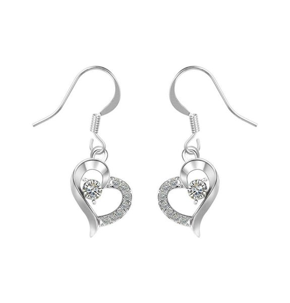 

yoursfs 6 pairsset ladies love pendant dangle earrings wedding bride crystal wedding jewelry gift6926293, Silver