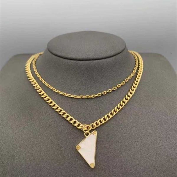 

womens mens luxury designer necklace chain fashion jewelry black white p triangle pendant design party silver hip hop punk