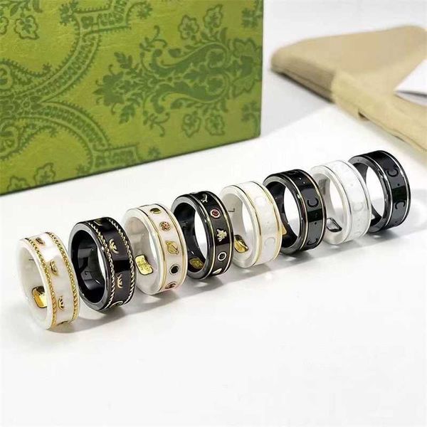 

brand letter ceramics ring for mens womens planet rings fashion designer extravagant letters jewelry women men wedding, Silver