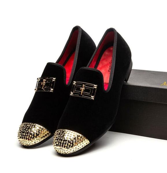 

2023-new mens spiked black suede dress shoes designer brand business loafers wedding shoes fashion men plus size: eu39-46