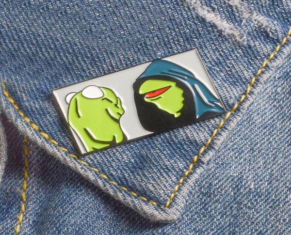 

cartoon frog soft enamel brooch and pins denim clothes bag button badge punk jewelry gift for friends1378556, Gray