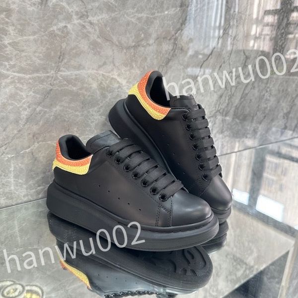 

luxury men's casual shoes genuine leather thick shoes for women male sneakers men sneaker, Black
