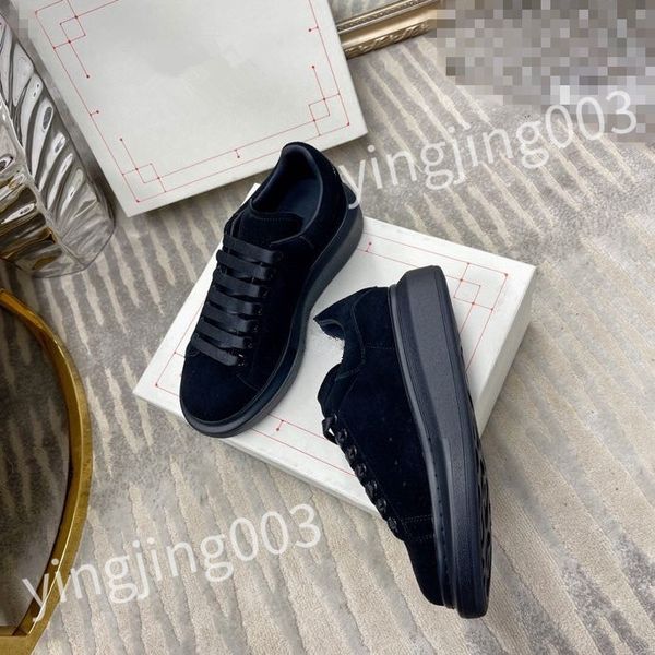 

2023 new designer calfskin casual shoes reflective sneakers vintage leather trainers fashion shoes lace-up women mens sneaker hl210610, Black