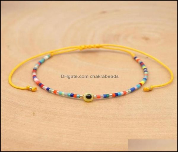 

bangle bracelets jewelry latest creative rainbow color miyuki bead evil eyes colorf cotton rope handmade braided bracelet for wome2456509, Black