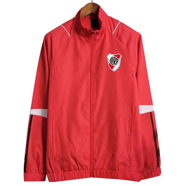

2023/24 river plate mens jackets long sleeve full zipper hooded soccer windbreaker hoodie windproof football jacket sports windbreakers coat, Black;brown