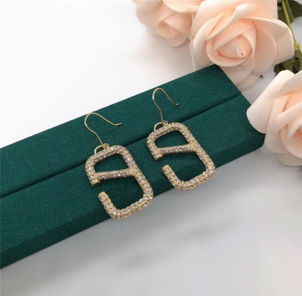 

alphabet pattern womens ear studs earrings fashion women luxurys designers earrings diamond jewelry accessories earring with box 22222179, Golden;silver