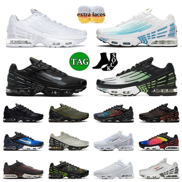 

2023 arrival tn plus 3 running shoes for men women tn3 size 12 sneakers triple white laser blue spray painted ghost green bone black olive t
