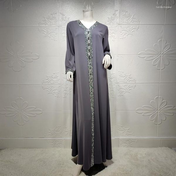 

middle east dubai turkey arabic abaya dress for women fashion muslim moroccan kaftan diamond ribbon jalabiya blue, Black;gray