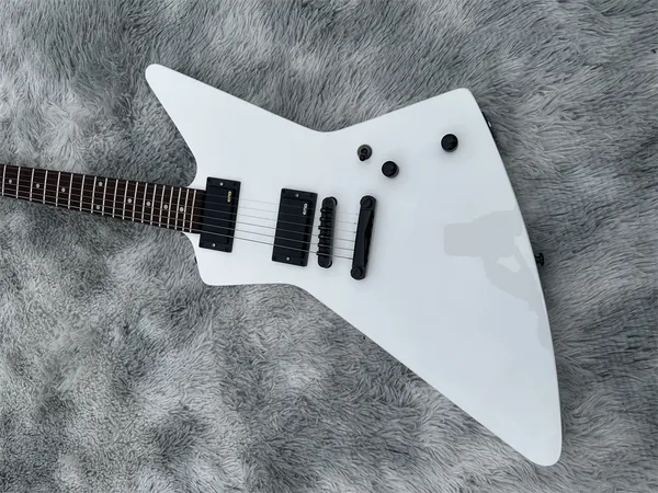 

Irregular electric guitar, made of imported wood, white pearl inlaid fingerboard, EMG active pickup, white light, in stock, lightning