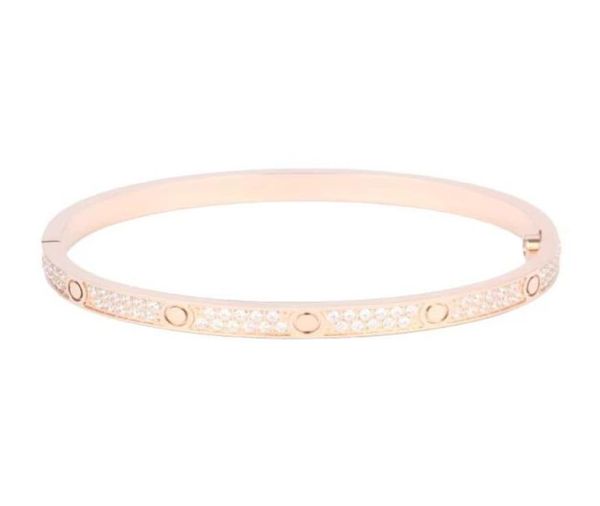 

20221 titanium steel 3 row full diamond bracelet fashion women men chirstmas bangle bracelets distance jewelry gift with gift box1115118, Black