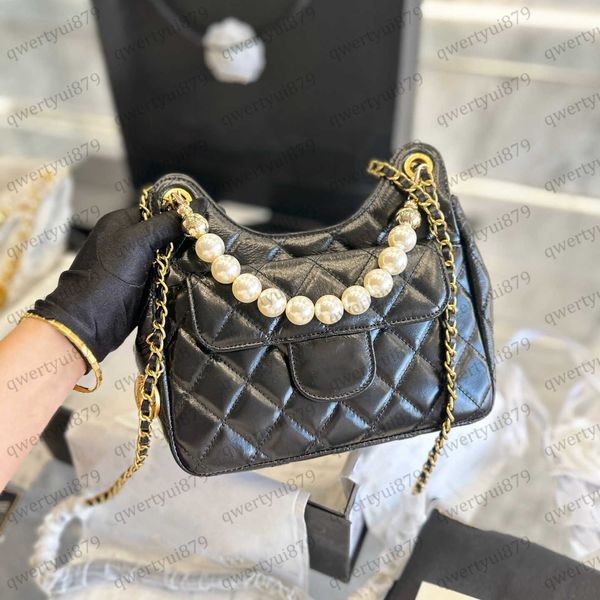 

designer bag women's fashion pearl chain gold coin bag classic clamshell coin bag gold chain single shoulder crossbody bag shopping bag