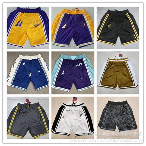 

embroidered basketball jerseys high street close embroidered version pocket version zipper pants, Black