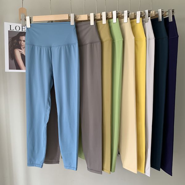 

lu yoga outfits lu-10 women's pants high waist sports fitness wear leggings stretch pants