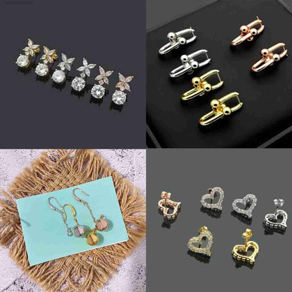 

designer earring womens hollow heart earrings studs designer jewelry bore studs full brand as wedding christmas gift, Golden;silver