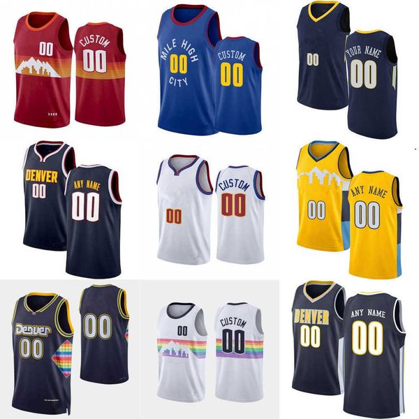 

75th custom mens womens denver''nuggets''jersey 5 will barton 10 bol bol 7 facundo campazzo 31 vlatko cancar basketball, Black;red