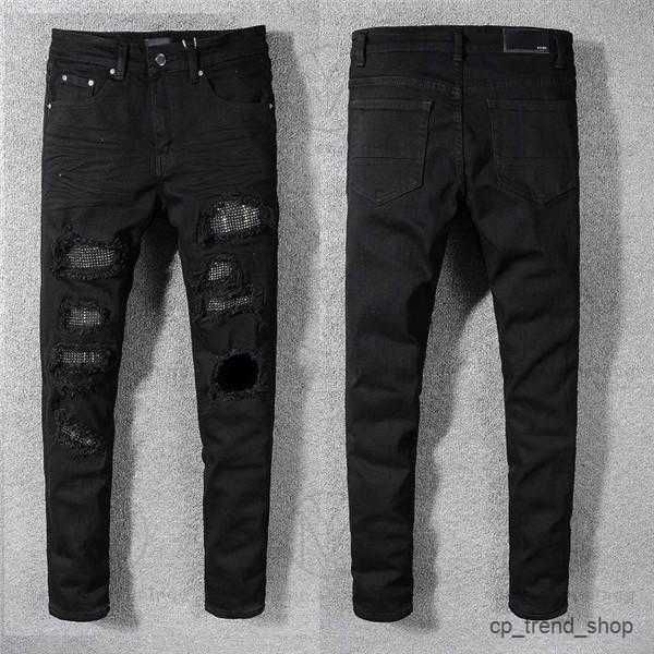 

army amirly mens womens designers jeans distressed ripped biker slim straight denim for men s print fashion mans skinny pants 10 hb3f, Blue