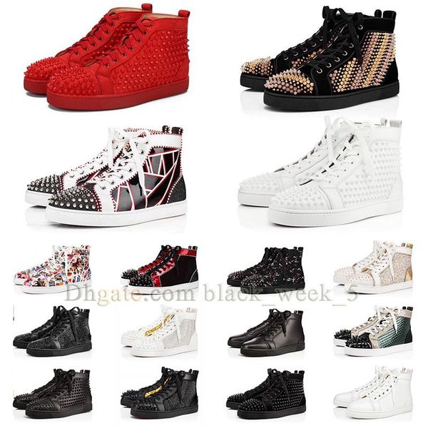 

original red casual shoes mens womens dhgate sneakers platform vintage flat rivets shoe famous bottomes pump loafers glittering designer spi, Black