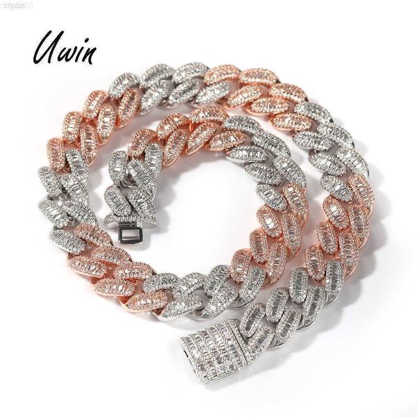 

14mm iced out miami cuban chain prong chain men necklace genuine women cz diamond choker necklace, Silver