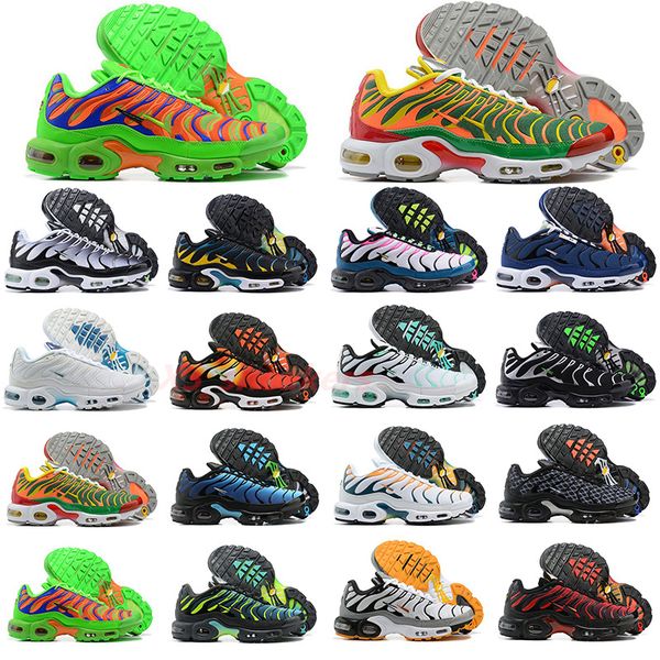 

2023 running shoes mens trainers sports sneakers triple white black red hyper blue tennis breathable tn plus oreo plus size 40-46 x41