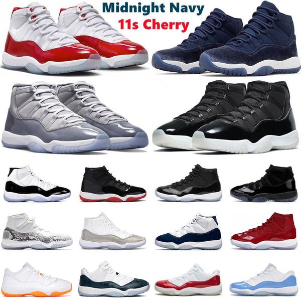 

high xi 11 11s men women basketball shoes cherry pure violet cool grey bred 25th anniversary snakeskin concord pantone gamma sports legend m, Black