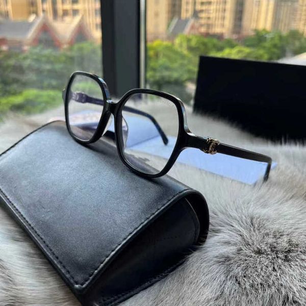 

2023 fashion designer new sunglasses quanzhi longyan frame black plate myopia glasses size 53 plain face anti blue light, White;black