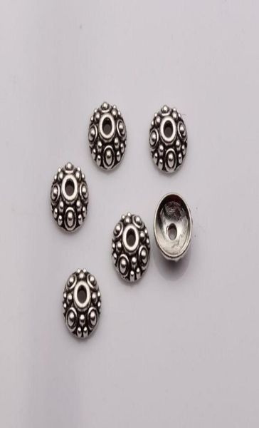 

200pcs antique silver dotted round bead caps 8mmx8mmx3mm mm213523194