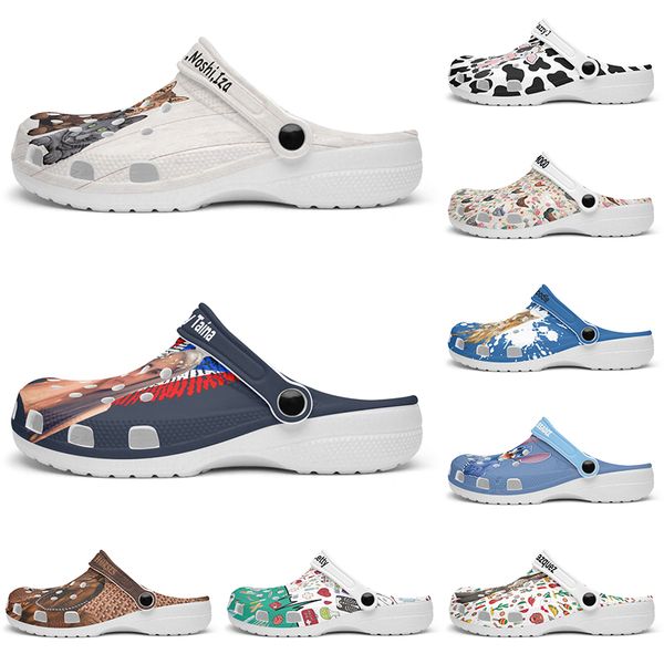 

Customized beautiful and comfortable fashionable glossy Diy shoes for men and women's indoor slippers 36-95414