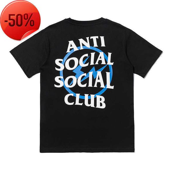 

designer fashion brand assc lightning letter printed short sleeve t-shirt men and wo couples street half won t shirt motion current 60essk, White