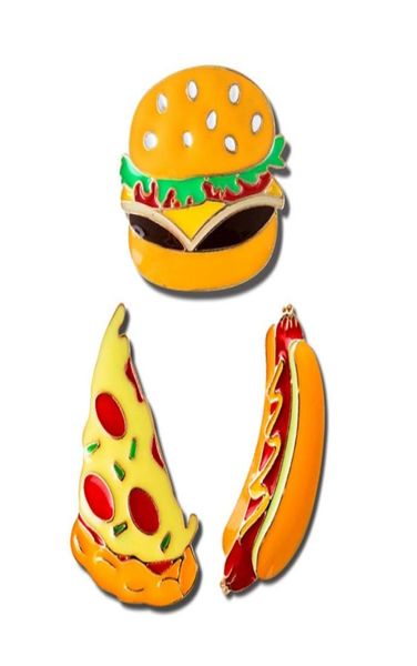 

customized hamburger pizza enamel pin oil dropping denim brooches women men jewelry cartoon interest badge brooch 1208 d32405114, Gray
