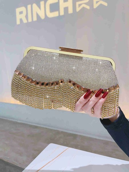 

diamond evening bag luxury tassel rhinestone handbag ladies glitter evening purse cocktail party purse for women banquet clutch
