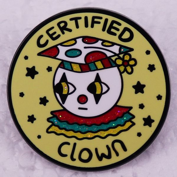 

certified clown enamel pins cute anime movies games hard enamel pins collect metal cartoon brooch backpack hat bag collar lapel badges, Blue