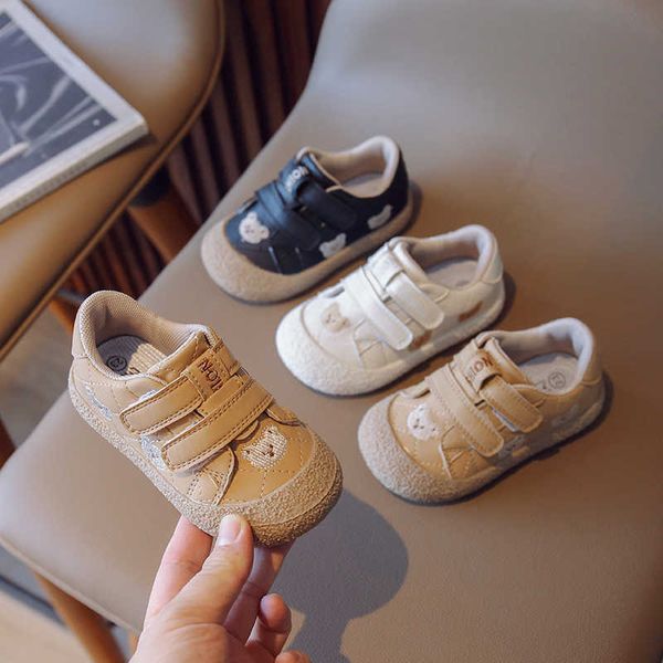 

athletic outdoor children casual shoes baby girls sneakers spring autumn outdoor boys shoes cartoon bear kids inafnt toddler shoes size 21-3, Black