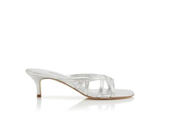 

sandals silver napa leather strap muller shoes fashion women's shoes cool, Black