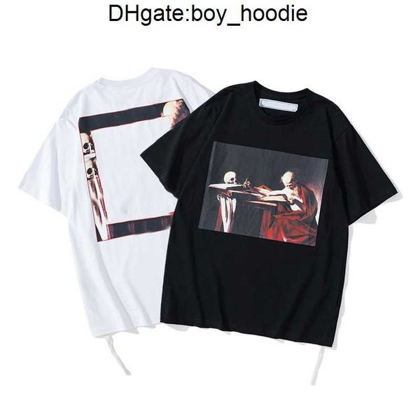 

men's new brand summer t shirts offs tide argan oil painting arrow printing mens womens t-shirts hip hop streetwear white black hoodie