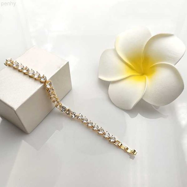 

fashion link chain cubic zirconia white 18k gold plated silver tennis bracelet jewelry