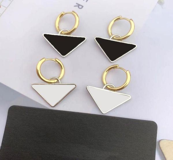 

new designer pendant earrings charm letter printed triangle studs with stamps women personality circle eardrop two wearing methods6960983, Golden