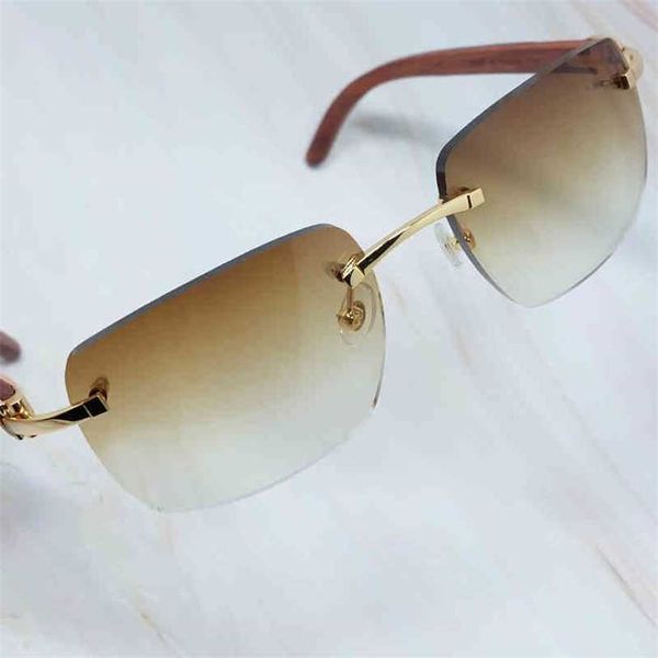 

2023 designer glasses model big square glasses men wood buffs rimless shades eyewear fashion women sun glasses sunglasses, White;black